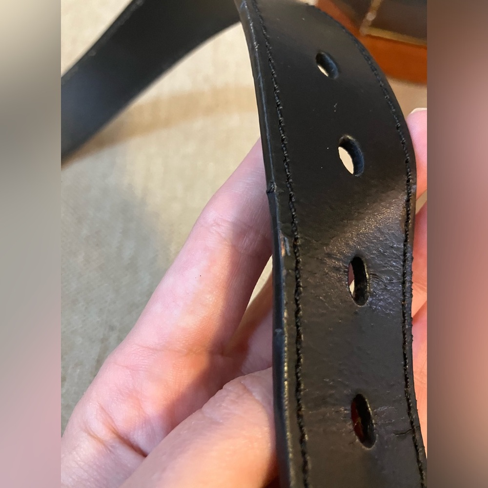 Men’s Dickies black leather belt with silver buckle - Picture 7 of 7